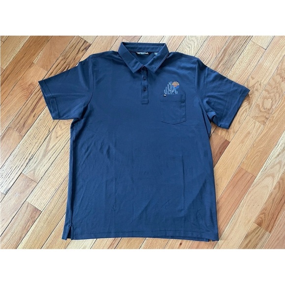 Travis Mathew Aravapia Polo Shirt Men’s Size XXL Navy Blue Desert/Arizona - Picture 1 of 14